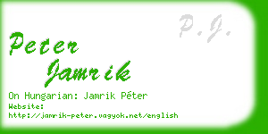 peter jamrik business card